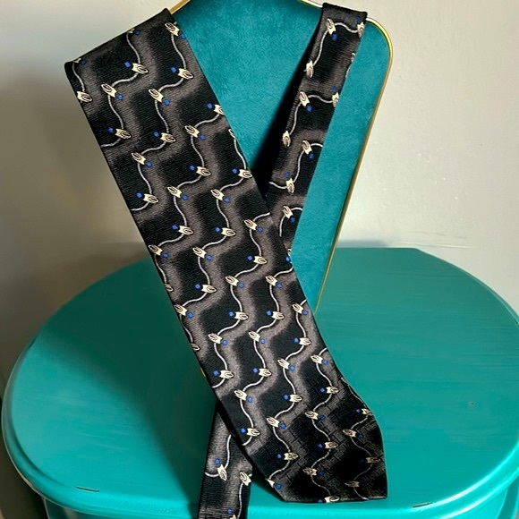 Other - Matrix by Format Men’s Vintage Silk Necktie Black Gray Abstract Print